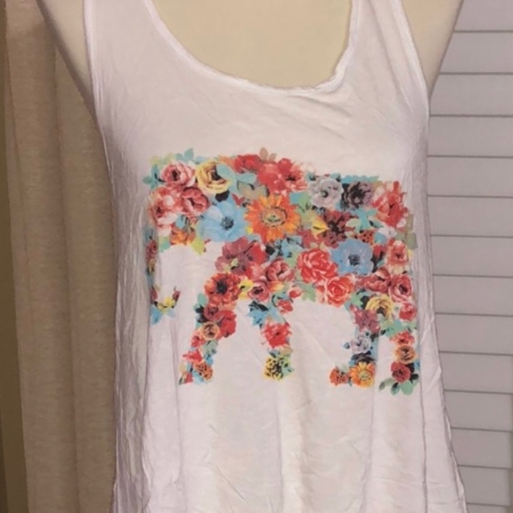 Floral Elephant Racer Back Tank 2/$12